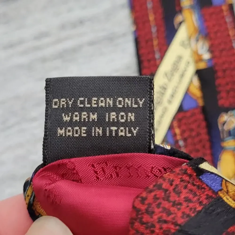 Ermenegildo Zegna Multicolor Golf Print Men's Silk Necktie